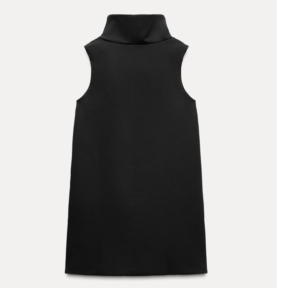 NWT ZARA HIGH NECK SHORT DRESS BLACK SIZE XS9124 /550 - Picture 4 of 9